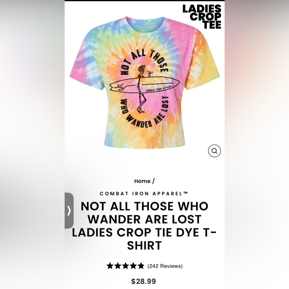 Brand new, in package, adorable crop tee ‘Not All Who Wander Are Lost.’ 🩷🩵